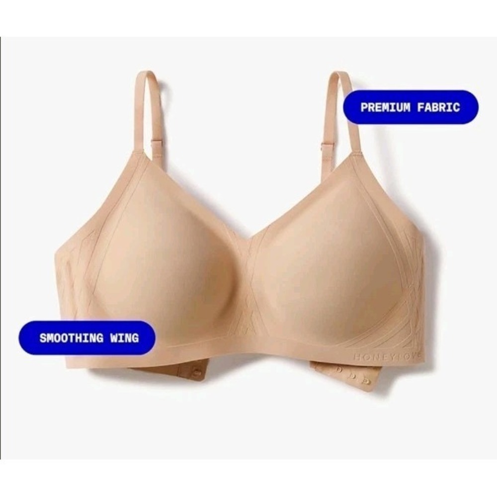 Honey Love Bra M 36 B/C Nude Silhouette  Removable Pads Adjustable Strap Support